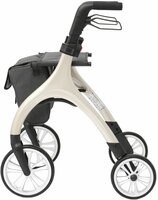 MultiMotion - Curve rollator - Extra zachte softwielen - Smal &amp; wendbaar - Geen remkabels - Uniek design - Champagne
