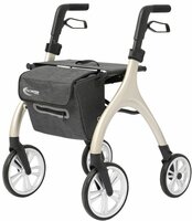 MultiMotion - Curve rollator - Extra zachte softwielen - Smal &amp; wendbaar - Geen remkabels - Uniek design - Champagne