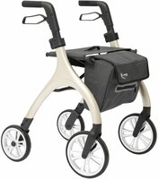 MultiMotion - Curve rollator - Extra zachte softwielen - Smal &amp; wendbaar - Geen remkabels - Uniek design - Champagne