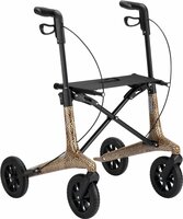 MultiMotion Carbon rollator met softwielen - Uniek panter print