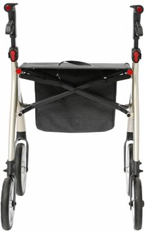 MultiMotion - Curve rollator - Extra zachte softwielen - Smal &amp; wendbaar - Geen remkabels - Uniek design - Champagne