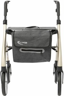 MultiMotion - Curve rollator - Extra zachte softwielen - Smal &amp; wendbaar - Geen remkabels - Uniek design - Champagne