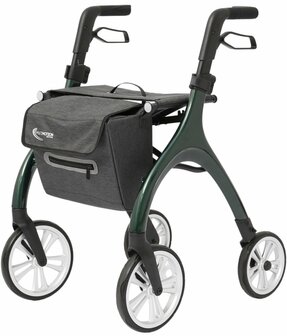 MultiMotion - Curve rollator - Extra zachte softwielen - Smal &amp; wendbaar - Geen remkabels - Uniek design - Champagne