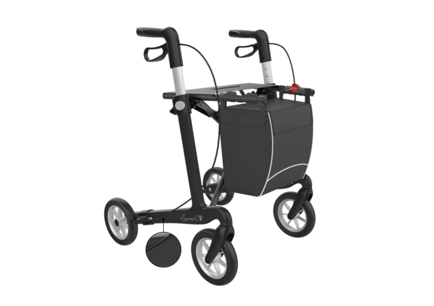 Server Carbon Fiber rollator met softbanden