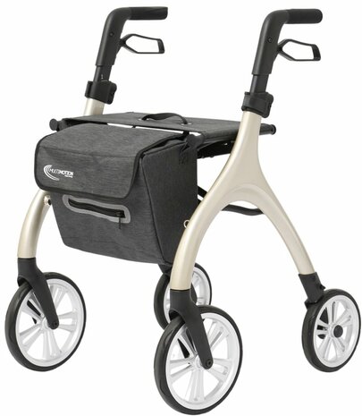 MultiMotion - Curve rollator - Extra zachte softwielen - Smal & wendbaar - Geen remkabels - Uniek design - Champagne