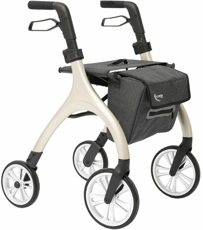 MultiMotion - Curve rollator - Extra zachte softwielen - Smal & wendbaar - Geen remkabels - Uniek design - Champagne